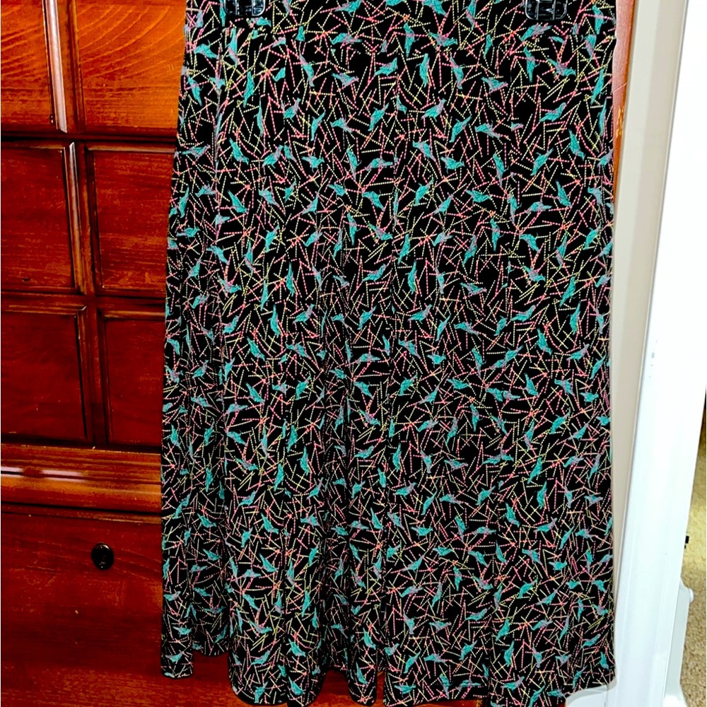 LuLaRoe Madison skirt new without tags geometric bird pattern
